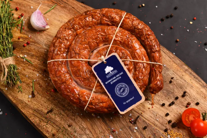 Колбаса домашняя на дровах